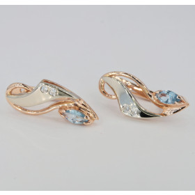 Сережки из красного и белого золота 585*